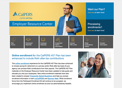 ERC Website homepage